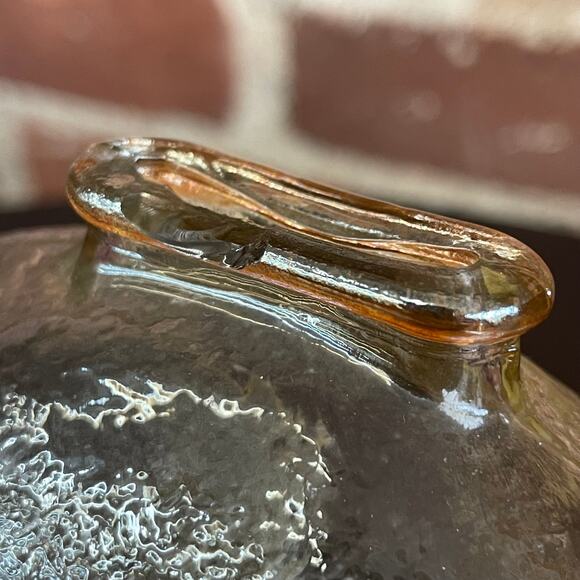 Amber-Tinted Textured Glass Piggy Bank Coin Bank – 4.75” Long - Picture 9 of 10